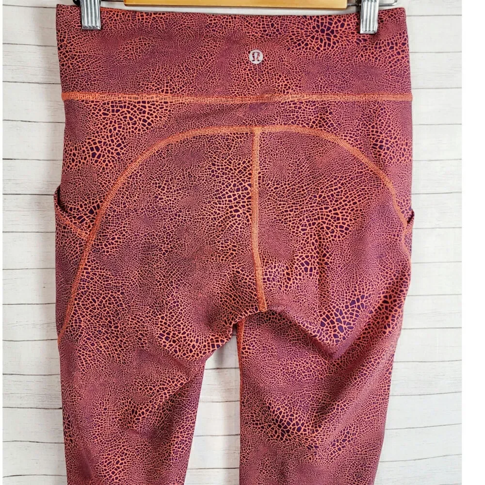 Lululemon Invigorate High-Rise Tight 25” in Crackle Orange, sz 6